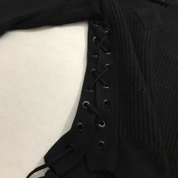 Rag & Bone Black Side Lace-Up Oversized Sweater - Picture 3 of 8